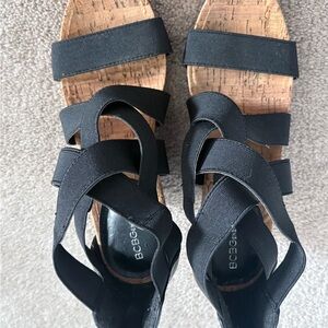 BCBGMaxAzria Black Cork Sandals